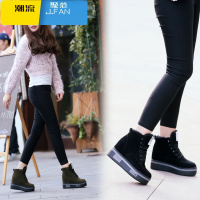 聚范潮流女鞋冬季新款韩版女士内增高休闲鞋子百搭女鞋学生坡跟厚底棉鞋潮