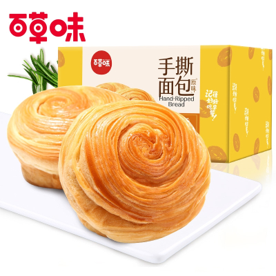 百草味(BE&CHEERY)手撕面包1kg营养早餐面包口袋小蛋糕食品网红零食整箱