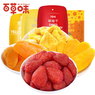 百草味(BE&CHEERY)水果干果脯混合装零食大礼包组合芒果干草莓干菠萝干黄桃干
