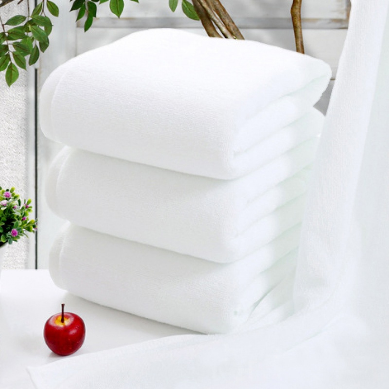 酒店宾馆美容院SPA专用 全白色毛巾浴巾 纯棉加大加厚 吸水