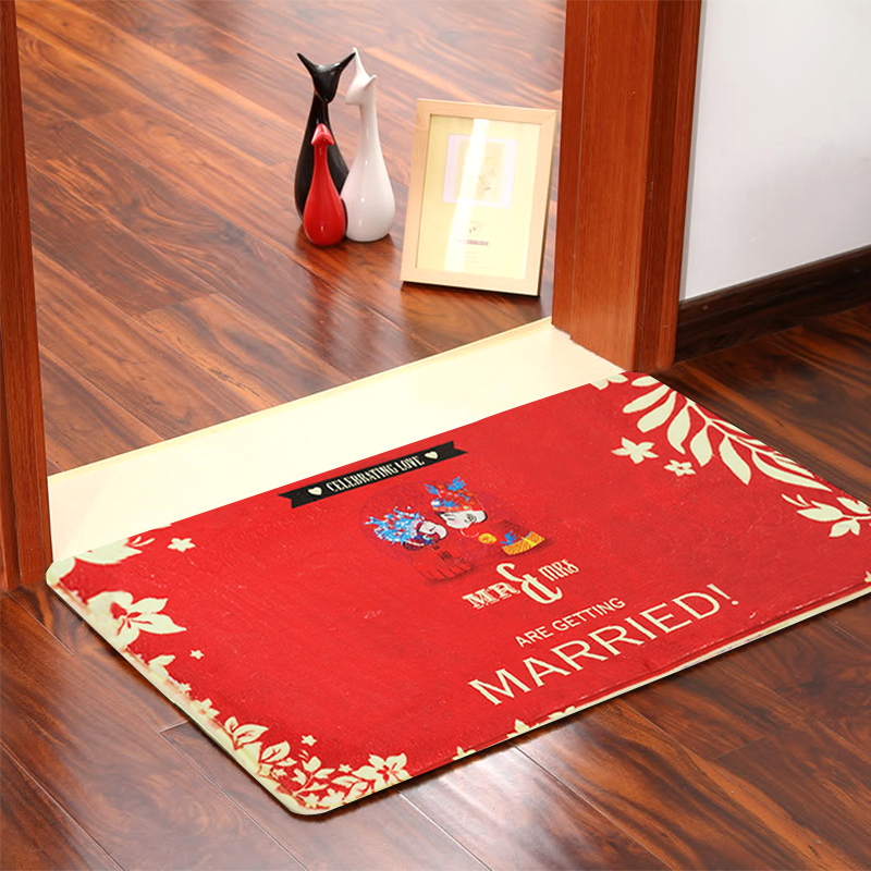 中式风水地毯卧室门口喜庆开运地垫红色福字进门垫子防滑脚垫吸水