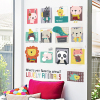 趣味动物头像照片墙贴纸卡通可爱儿童房间装饰品相框自粘墙纸贴画