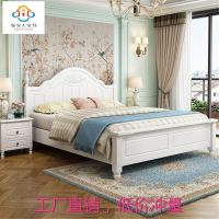韩式1.5m公主床白色田园风格家具 实木床现代简约1.8米美式儿童床