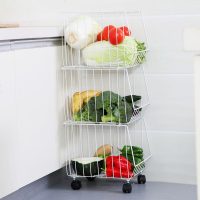 家用厨房置物架水果蔬菜移动收纳架多功能整理储物层架落地带轮