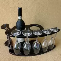 木制酒架红酒架创意欧式葡萄实木酒架酒杯架倒挂酒柜摆件