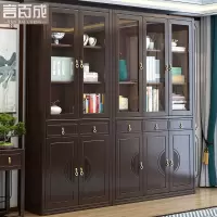 新中式实木书柜二三自由组合多格木质转角书橱博古架书房家具