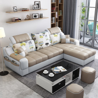 简约现代免洗布艺沙发小户型可拆洗出租房客厅科技布三人位布沙发