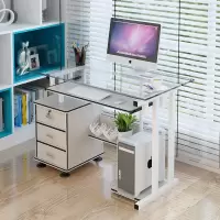 尋木匠家用钢化玻璃木质电脑桌游戏电脑桌台式电脑桌长键盘电脑桌书桌