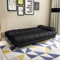尋木匠简约现代双人客厅可折叠沙发床 简易办公小户型实木皮艺沙发床1.8