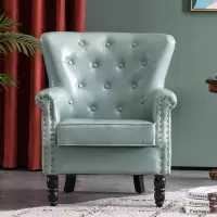 尋木匠美式单人沙发小户型布艺沙发客厅卧室时尚欧式单人位沙发老虎椅