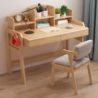 尋木匠实木书桌书架组合家用学习桌中小初中生写字台简约电脑桌