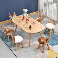 尋木匠实木书桌简约桌子幼儿园桌椅北欧家用玩具桌手工桌学习桌