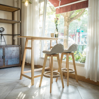 尋木匠北欧实木吧台桌椅组合靠墙高脚桌家用隔断吧台创意客厅简约小吧台