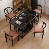 尋木匠茶桌椅组合简约现代茶桌茶具套装一体功夫茶几办公室火烧石泡茶台