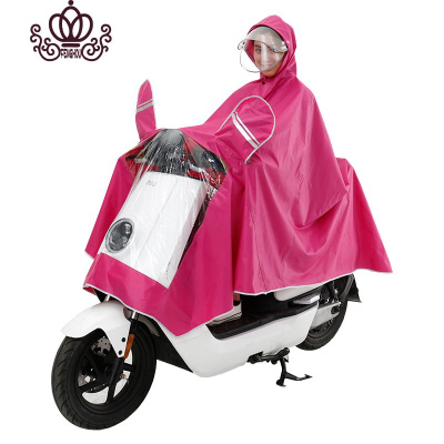 封后电动车雨衣雨披摩托车雨衣时尚透明帽檐加大加厚男女雨披