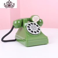 封后韩国少女粉色复古电话存钱罐可爱储蓄罐房间装饰道具摆件学校 矮版电话—绿色