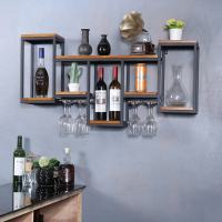 酒架置物架壁挂铁艺实木红酒架葡萄架欧式创意餐厅装饰酒柜酒杯架