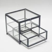 创意双层设计首饰欧式收纳盒珠宝透明抽屉展示架玻璃黑色装饰盒
