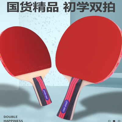 红双喜(DHS)乒乓球拍双拍儿童小学生初学者兵乓球拍单拍套装