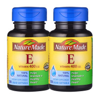 [2瓶装]美国进口 天维美(Nature Made) 天然维生素E软胶囊400IU100粒 淡斑祛痘印