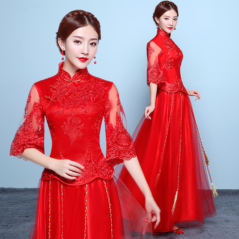 新款式敬酒服新娘春季2021结婚新款冬季婚纱礼服秋冬款中式女秀禾服