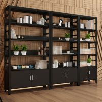 钢木书架书柜现代简约落地储物柜自由组合置物架经济型简易带柜壹德壹
