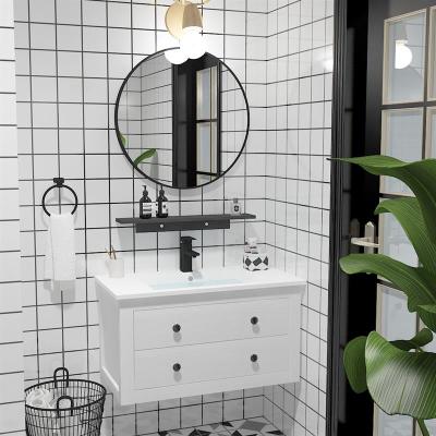 北欧浴室柜组合实木现代简约小户型洗脸洗手面盆洗漱台盆柜卫生间