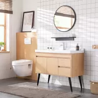浴室柜组合北欧实木卫生间洗手盆洗脸盆柜洗漱台镜柜落地式洗手台