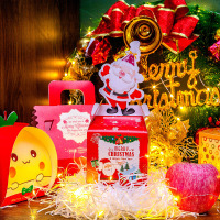 [10个装]圣诞苹果盒用品收纳袋平安夜盒圣诞节纸盒平安果创意配饰日常用品收纳盒配饰