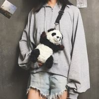 派尼美特ins可爱毛绒熊猫包包女2020新款潮韩版迷你单肩包斜挎包