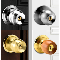 阿斯卡利球形锁门锁球锁老式家用通用型房门室内卧室房间木门锁具圆门把手E4p