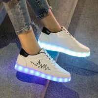 韩版鬼步鞋男学生板鞋USB充电发光鞋闪光防水夜光情侣款LED亮灯