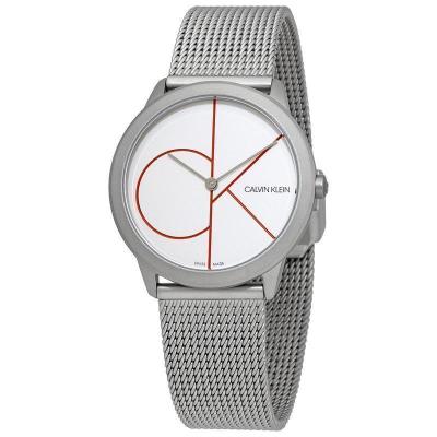卡尔文克雷恩Calvin Klein 新款 银色不锈钢表盘 简约百搭 时尚休闲石英表女表CK-K3M52152