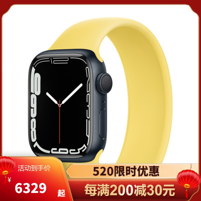 苹果APPLE智能手表Watch Series 7系列 IP6X防水 蓝牙5.0 GPS+蜂窝款 单圈表带 41毫米