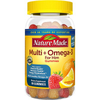 天维美Nature Made男士复合维生素+ Omega-3 软糖 每日营养支持 80粒