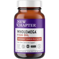 New chapter Wholemega 鱼油补品 Omega-3+维生素D3+虾青素+野生鲑鱼油 -120粒
