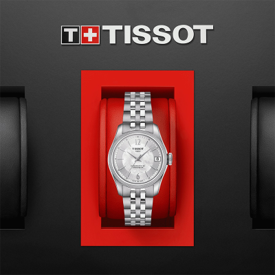 天梭(TISSOT) 瑞士名表 新宝环系列女士时尚休闲硅游丝贝母表盘自动机械手表腕表T108.208.11.117.00