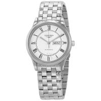 浪琴(LONGINES)男士 Flagship 不锈钢白色哑光表盘经典时尚商务机械手表