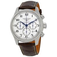 浪琴(LONGINES)Men's Master 男士大师系列计时码表皮革白色表盘简约时尚机械手表