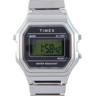 天美时(Timex) 经典时尚女士数字迷你不锈钢扩展数字表盘石英手表