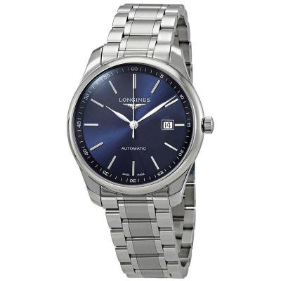 浪琴(LONGINES) 瑞士手表 男士大师系列不锈钢蓝色表盘机械手表L2.893.4.92.6