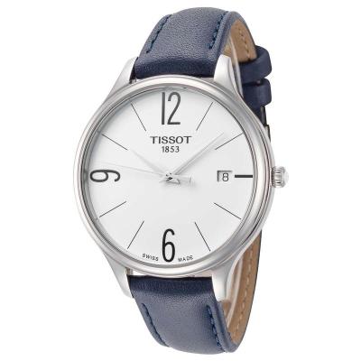 天梭(TISSOT) Bella Ora 日期皮革表带时尚百搭防水女士石英手表 T1032101601700