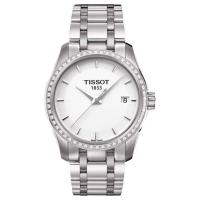天梭(TISSOT) Courtier 日期不锈钢表带时尚百搭防水女士石英手表 T0352106101100