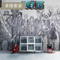 日本动漫海贼王创意个性墙纸壁纸网吧ktv定制大型壁画砖纹壹德壹