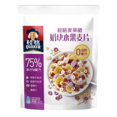 [满199减120]桂格麦果脆奶块水果麦片480g袋装多重营养麦片早餐冲饮谷物代餐充饥