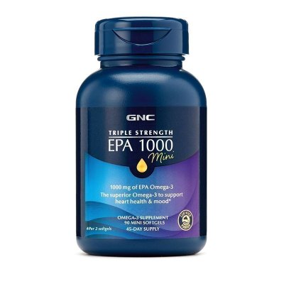 健安喜(GNC)鱼油 三倍深海鱼油DHA迷你软胶囊Omega-3 EPA 1000mg*90粒/瓶 美国进口深海鱼油