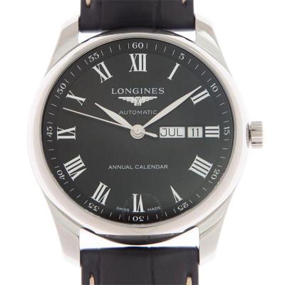 [官方正品]浪琴LONGINES 瑞士名表 大师自动天文台年历黑色表盘男士手表L29104517