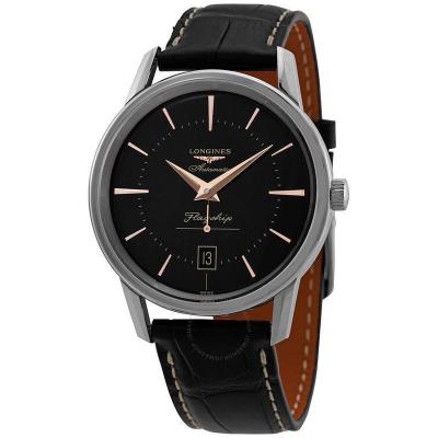 [官方正品]浪琴LONGINES 瑞士名表 Flagship Heritage 自动黑色表盘男士手表