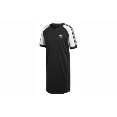 adidas originals三叶草 Raglan Dress Logo印花拼色宽松型连衣裙黑色1050779