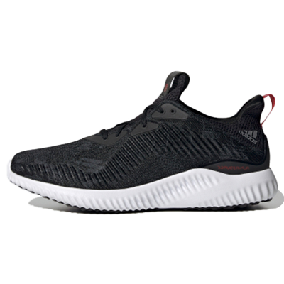 adidas Alphabounce 1 舒适迈步运动织物包裹性低帮训练跑步鞋男女同款黑白1280838